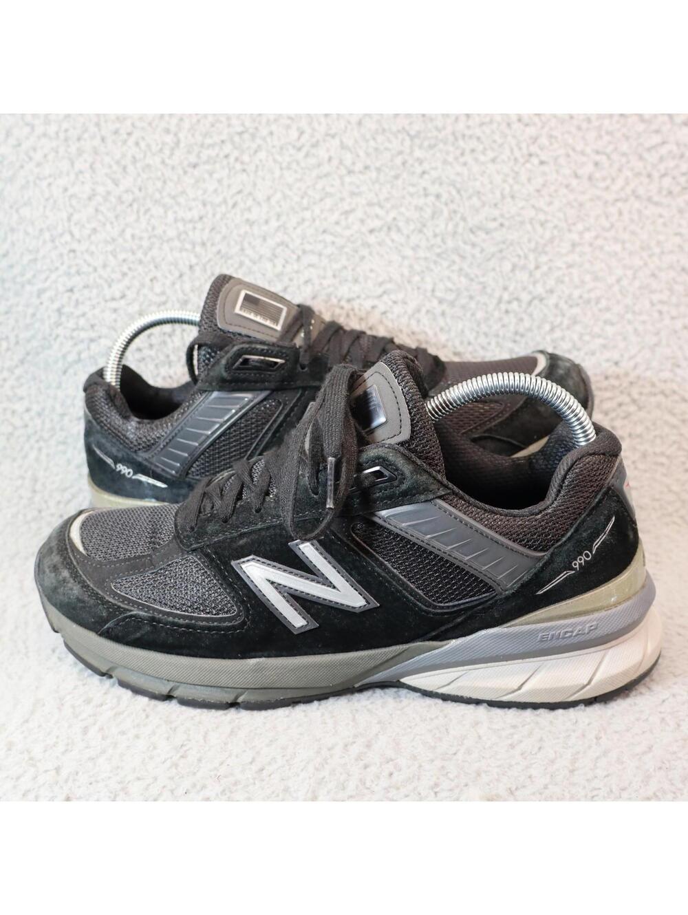 New Balance 990v5 USA Black Suede Athletic Shoes Women 9 B
